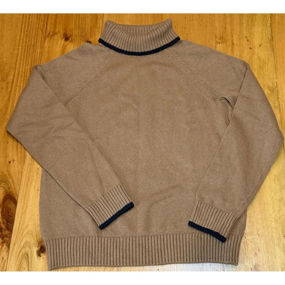 Banana Republic Mens M Knitwear Pullover Ski Turtleneck Sweater Dark Camel Brown